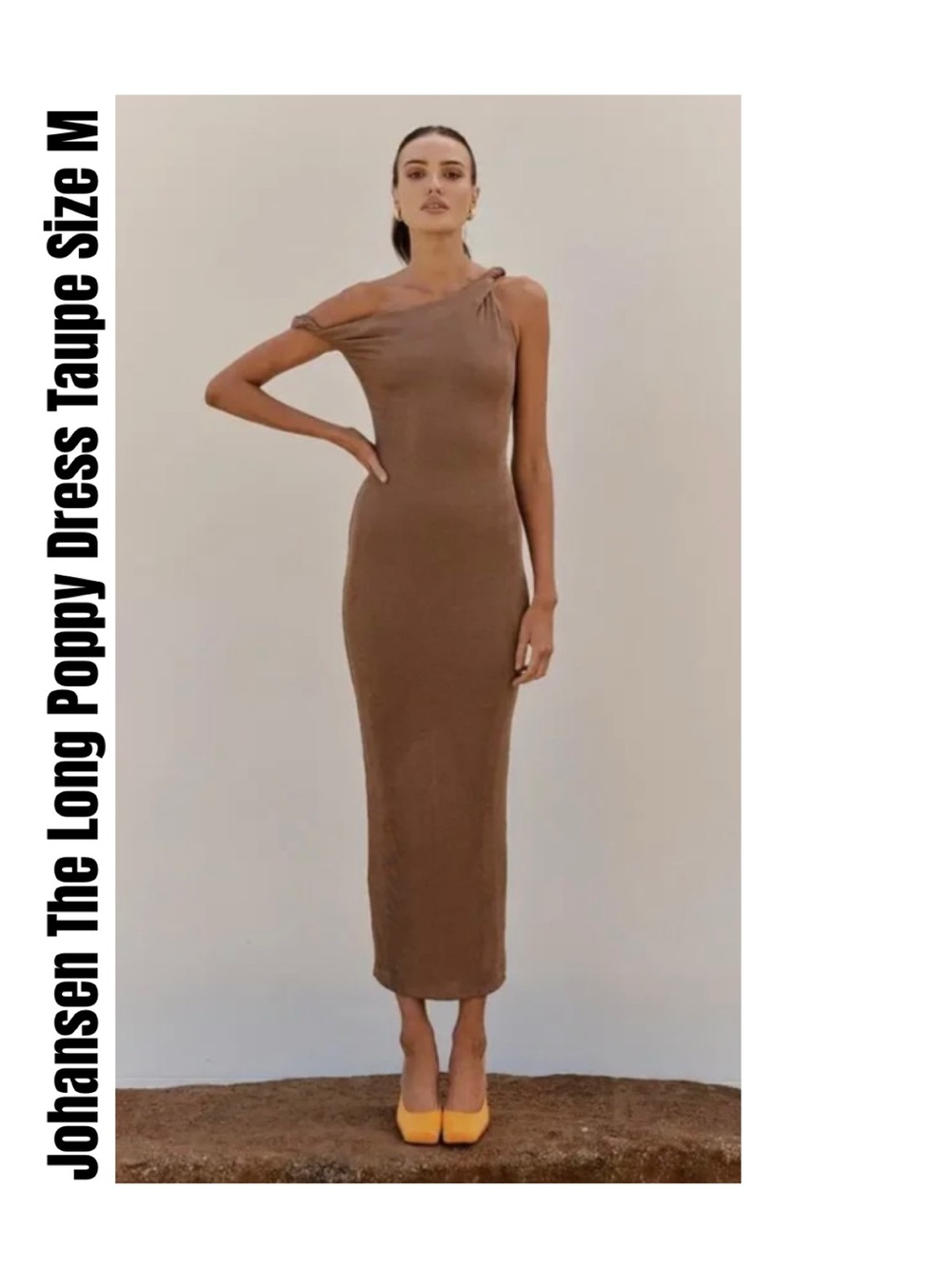 Johansen The Long Poppy Dress Taupe Size M